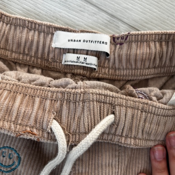 Urban Outfitters Tan Corduroy Smiley Face Embroidered Pants - Picture 2 of 3